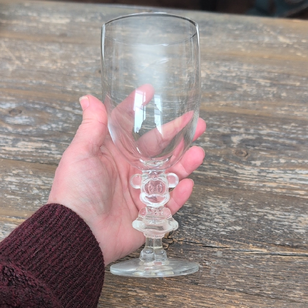 VTG Y2K Walt Disney Company Minnie Mouse Figural Stem Wine Glass